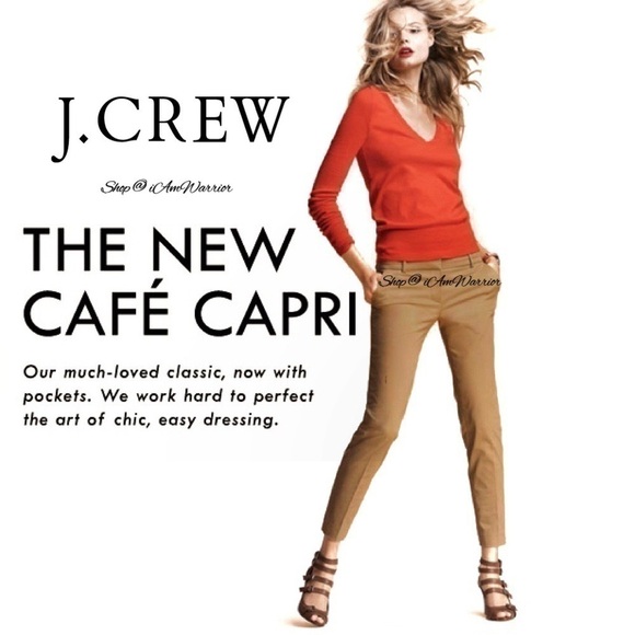 J.Crew NWT Cafe Capri toffee slim stretch pants *shop@iamwarrior - Picture 1 of 8